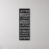 Nantucket Stranden Zwart & Wit Wanddecor Canvas Afdruk (Voorkant)