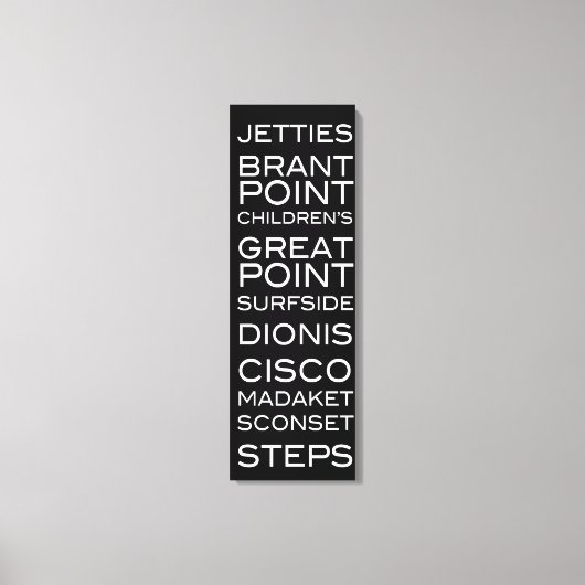 Nantucket Stranden Zwart & Wit Wanddecor Canvas Afdruk (Voorkant)