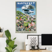Nantucket Vintage Travel Poster (Thuiskantoor)