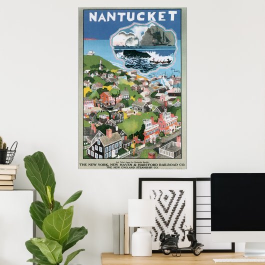 Nantucket Vintage Travel Poster Artwork (Bureau à domicile)