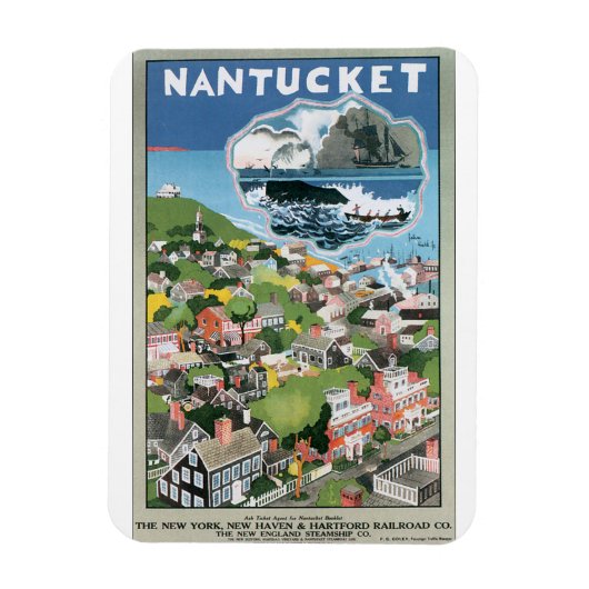 Nantucket Vintage Travel Poster Magneet (Verticaal)