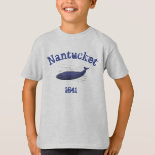 Nantucket, walvis, 1641 t-shirt voor jongens 2