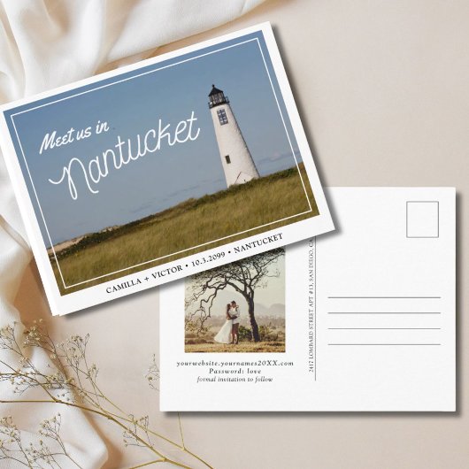 Nantucket Wedding Enregistrer la date Carte postal