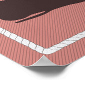 Nantucket Whale Nautical Poster in het vette koraa (Hoek)