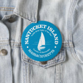 Nantucket (zeilboot) ronde button 4,0 cm (In situ)