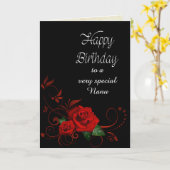 Nanu Verjaardag met rode rozen Kaart (Gele Bloem)