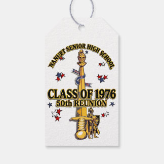 Nanuet Senior HS Knights Reünie Zwart Goud Cadeaulabel