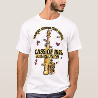 Nanuet Senior HS Knights Reünie Zwart Goud T-shirt