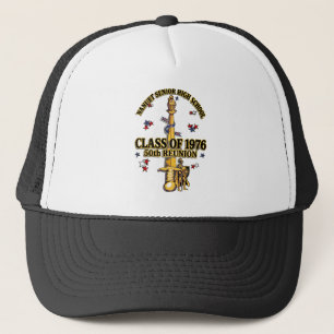 Nanuet Senior HS Knights Reünie Zwart Goud Trucker Pet