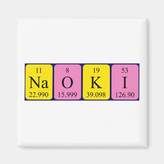 Naoki periodieke table name magnet magneet (Voorkant)