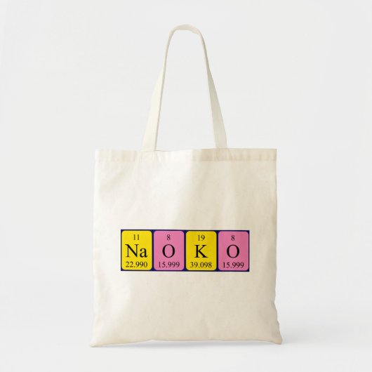 Naoko periodieke table name canvas tas (Voorkant)