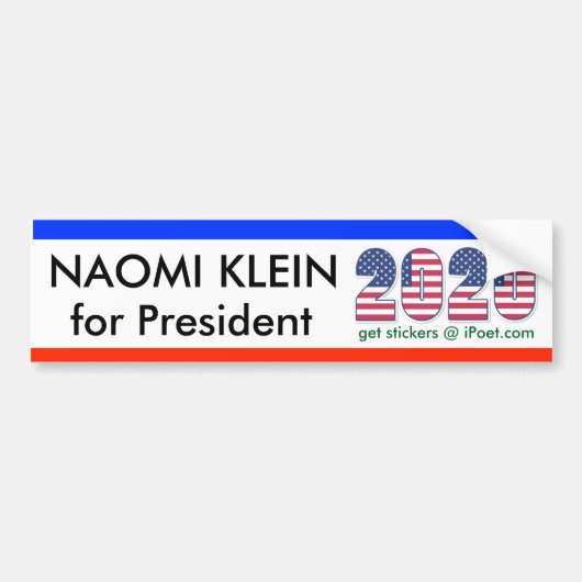NAOMI KLEIN VOOR PRESIDENT 2020-bumpersticker Bumpersticker (Voorkant)