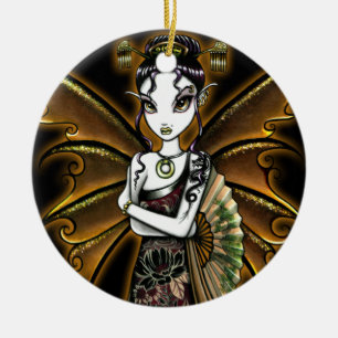 "Naomi" Oriental Fan Fairy Ornament