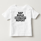 Nap Build Destroy Repeteren Kinder Shirts (Voorkant)