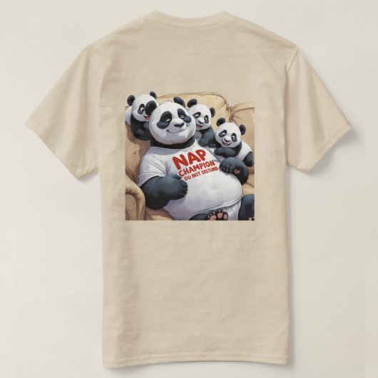 Nap Champion – Grappig Panda Dad Slaap T-shirt (Design achterkant)