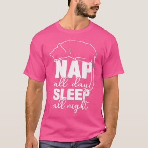 Nap de hele dag in slaap helemaal 's nachts t-shirt