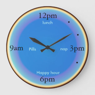 "Nap Happy Hour Pills"> Fun Kitchen Clocks Grote Klok