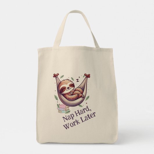 Nap Hard Sloth Tote Bag (Achterkant)