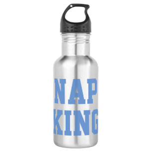 Nap King Joke Humor Blauw waterflesje Waterfles