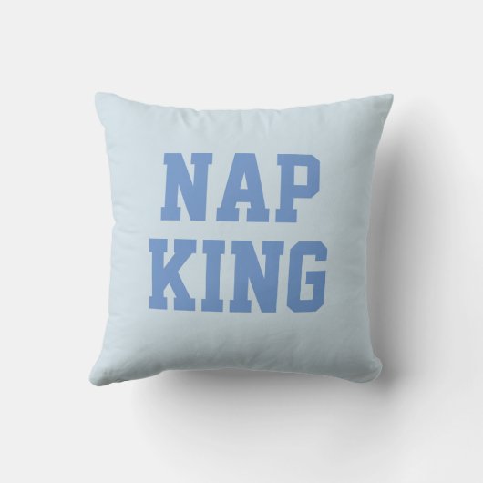 Nap King | Joke Humor Blue Sierkussen (Achterkant)