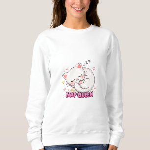 Nap Koningin Kat Sticker Mooie Slaap Kat Trui