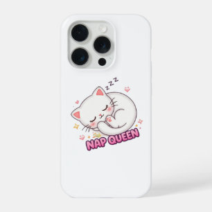 Nap Koningin Kat Sticker Mooie Slapende Kat iPhone 15 Pro Hoesje