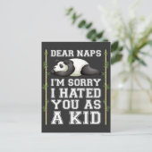 Nap Lazy Slapend Kind Cute Panda Animal Briefkaart (Staand voorkant)