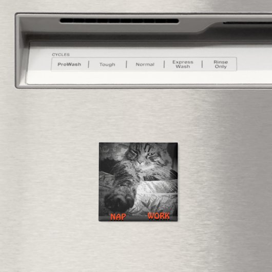 Nap of werk? Kat zegt "dutje" meme Magneet (Insitu (Vaatwasser))