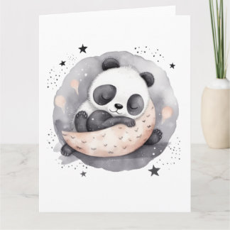 NAP Tijd Waterverf Baby Panda Beer Kaart