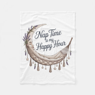 Nap Time Is My Happy Hour Fleece Deken