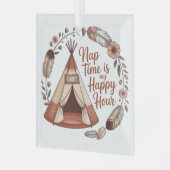 Nap Time Is My Happy Hour Glas Ornament (Voorkant links)