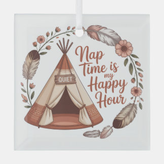Nap Time Is My Happy Hour Glas Ornament