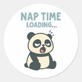 Nap Time Loading: Adorable Sleepy Yawning Panda Ronde Sticker