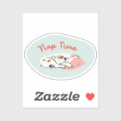 "Nap Time" slapende bulldog mint-green retro Sticker (Vel)