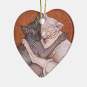 Nap Time Sphynx Keramisch Ornament (Links)