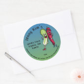 Napa en Pepper Pals Funny Cartoon Round Kimchi Ronde Sticker (Envelop)