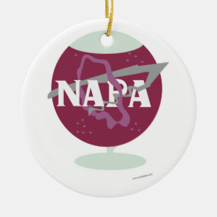 Napa Space Style Wine Glass Logo-reisgeheugen Keramisch Ornament