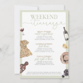 Napa Valley Bachelorette Invitation & Itinéraire (Dos)