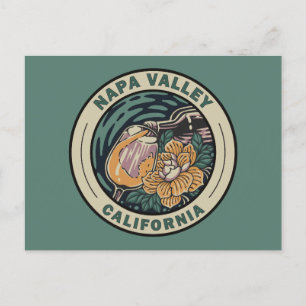 Napa Valley California Travel Art Badge Briefkaart