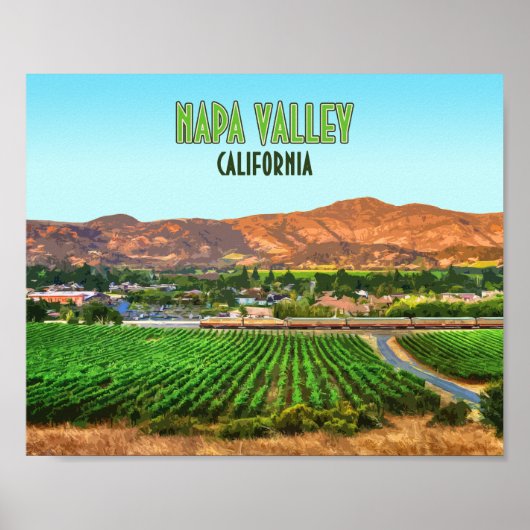 Napa Valley California Vineyard  Poster (Voorkant)
