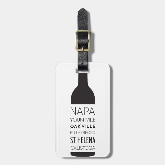 Napa Valley Cities Wine Bottle Bagagelabel (Voorkant verticaal)