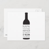 Napa Valley Cities Wine Bottle Briefkaart (Voorkant / Achterkant)