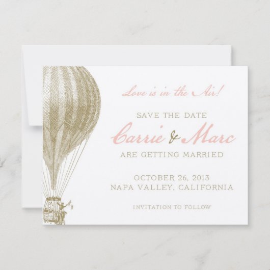 Napa Valley Hete Luchtballon Save the Date (Voorkant)