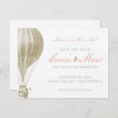 Napa Valley Hete Luchtballon Save the Date (Voorkant / Achterkant)