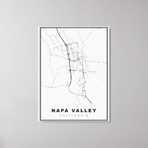Napa Valley Kaart Canvas Afdruk
