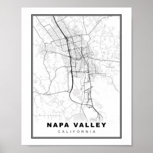 Napa Valley Kaart Poster