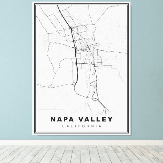 Napa Valley Map Canvas Afdruk (Insitu (Houten vloer))