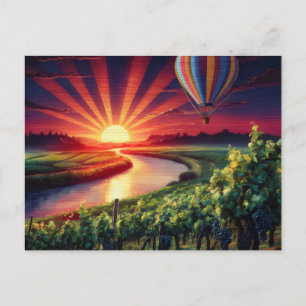 Napa Valley Travel Hete Luchtballon Zonsopgang Briefkaart