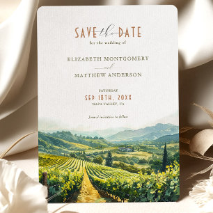 Napa Valley Vineyard Elegance Save-the-Date Kaart