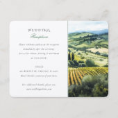 Napa Valley Vineyard Mariage Carte Réception (Devant)